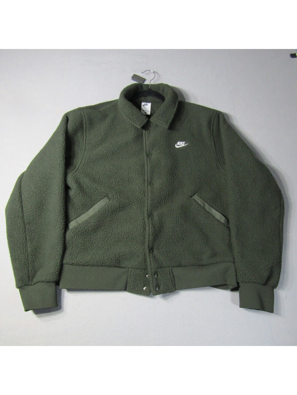 NWT Nike Club Therma-Fit Sherpa Coaches Jacket Men's S Olive Green